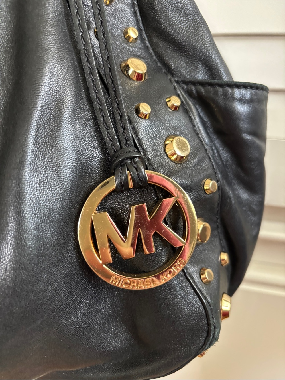 Michael Kors Ludlow Studded Leather Shoulder Bag - Black + Dust Bag - Picture 4 of 9